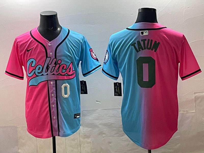 Men 2025 Boston Celtics #0 Tatum Blue pink Nike NBA Jersey style 05->los angeles rams->NFL Jersey